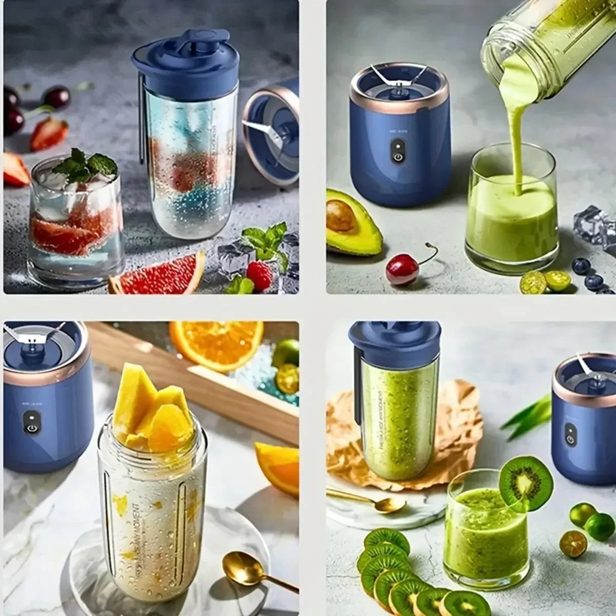 Portable Blender Bottle | USB Rechargeable Smoothie Maker for Gym, Travel & Home