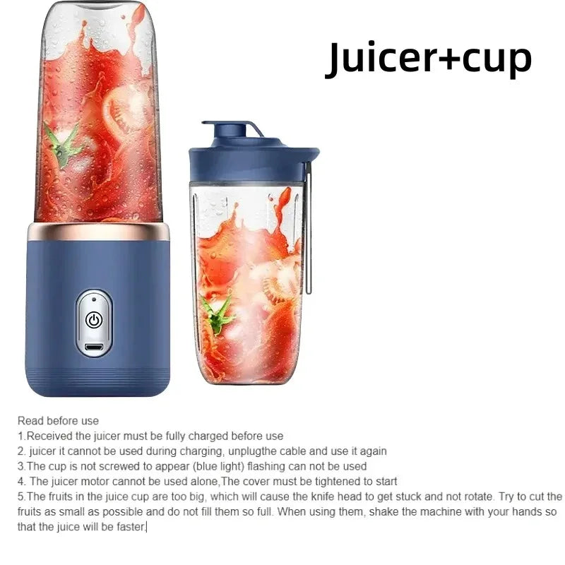 Portable Blender Bottle | USB Rechargeable Smoothie Maker for Gym, Travel & Home