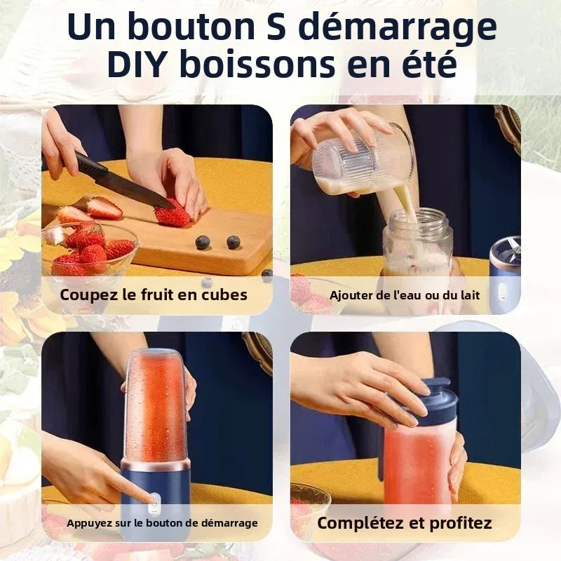 Portable Blender Bottle | USB Rechargeable Smoothie Maker for Gym, Travel & Home