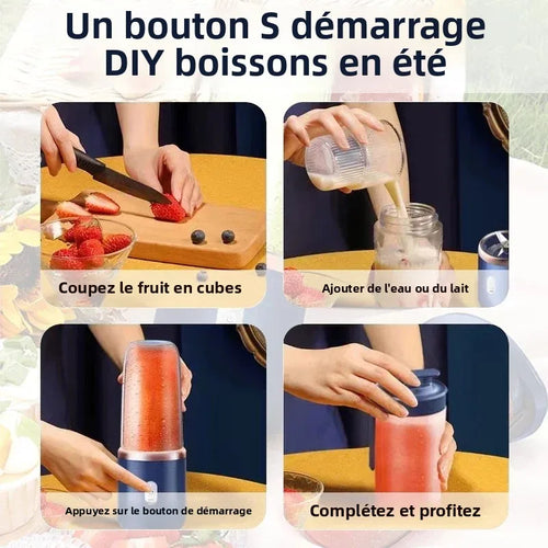 Portable Blender Bottle | USB Rechargeable Smoothie Maker for Gym, Travel & Home